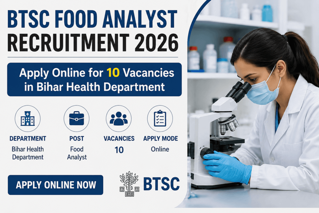btsc food analyst recruitment 2026