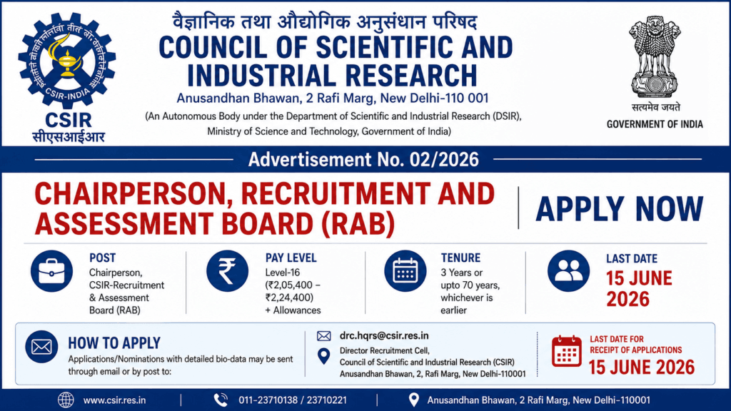 central government science job 2026