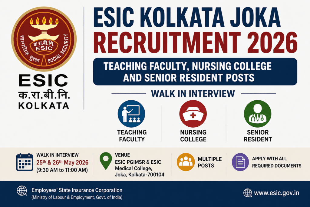 esic kolkata recruitment 2026
