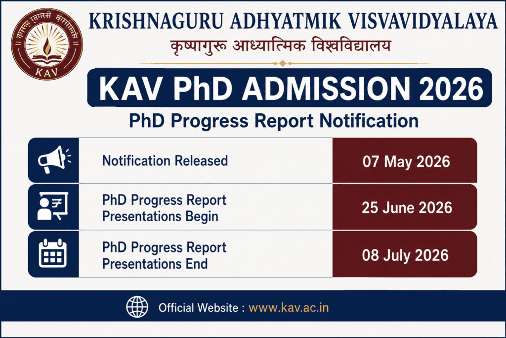 krishnaguru adhyatmik visvavidyalaya phd 2026