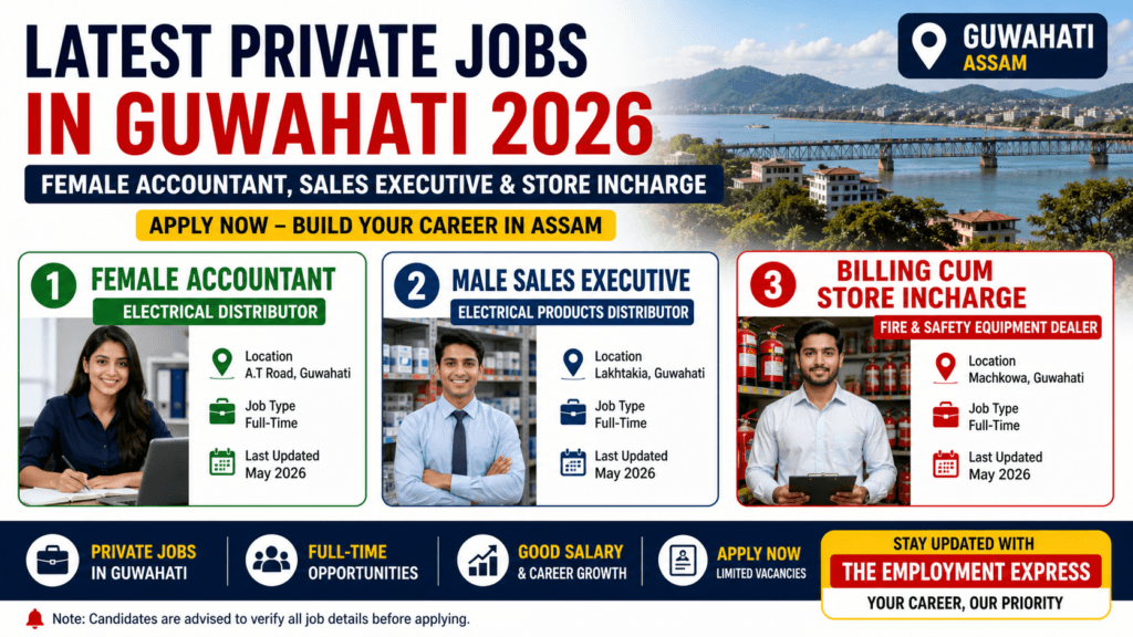 latest private jobs in guwahati 2026