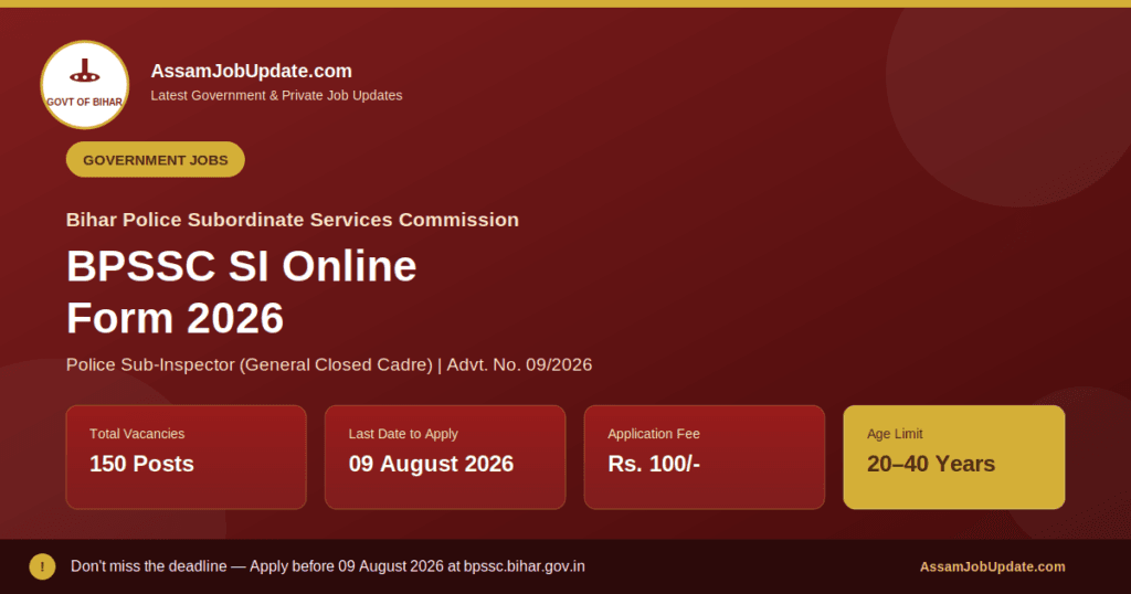 BPSSC SI Online Form 2026