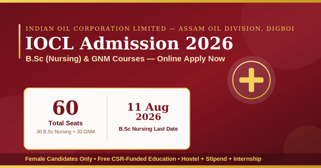 IOCL Admission 2026 B.Sc Nursing and GNM