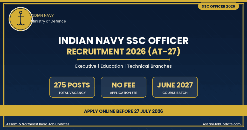 Indian Navy SSC Officer Recruitment 2026 Apply Online