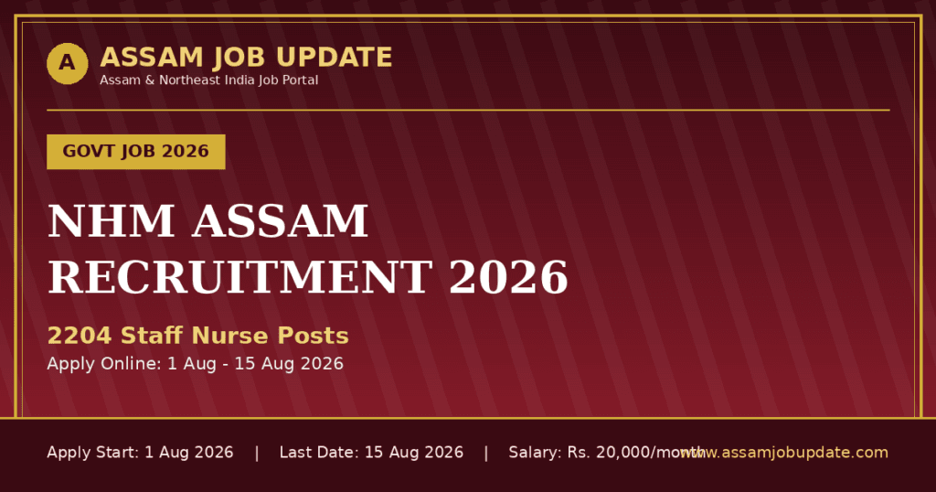 NHM Assam Recruitment 2026 Staff Nurse official notification